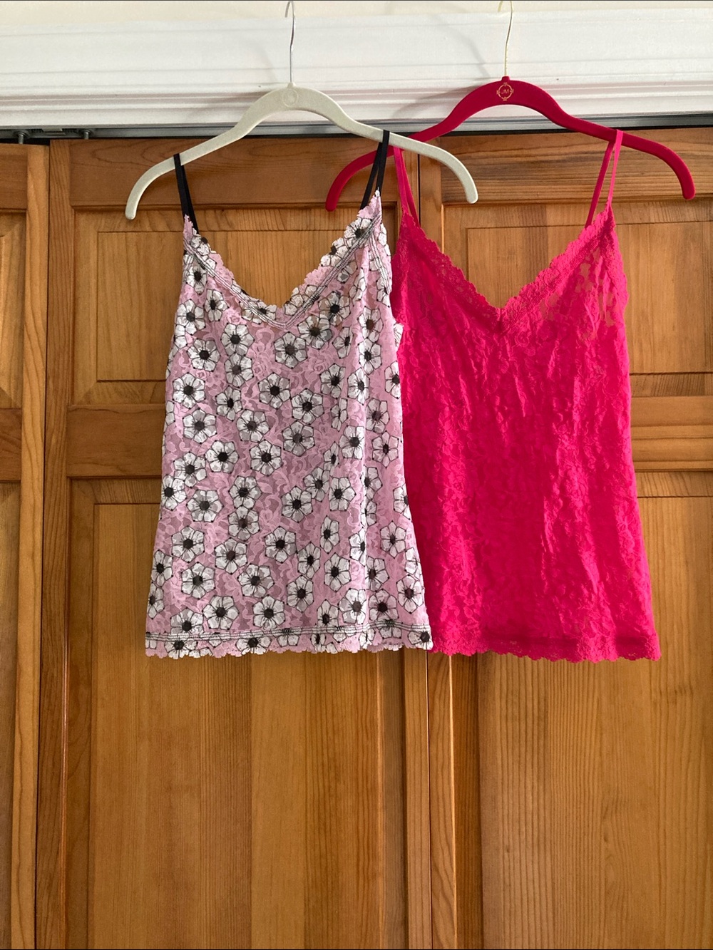 Hanky Panky Hot Pink & Light Pink Floral Lace Camisoles  (2)